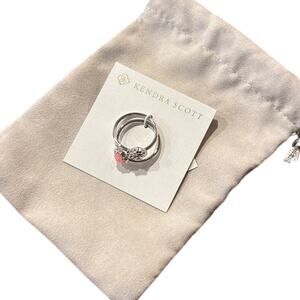 Kendra Scott Mallory Rose Silver Ring Set NWT Size 9